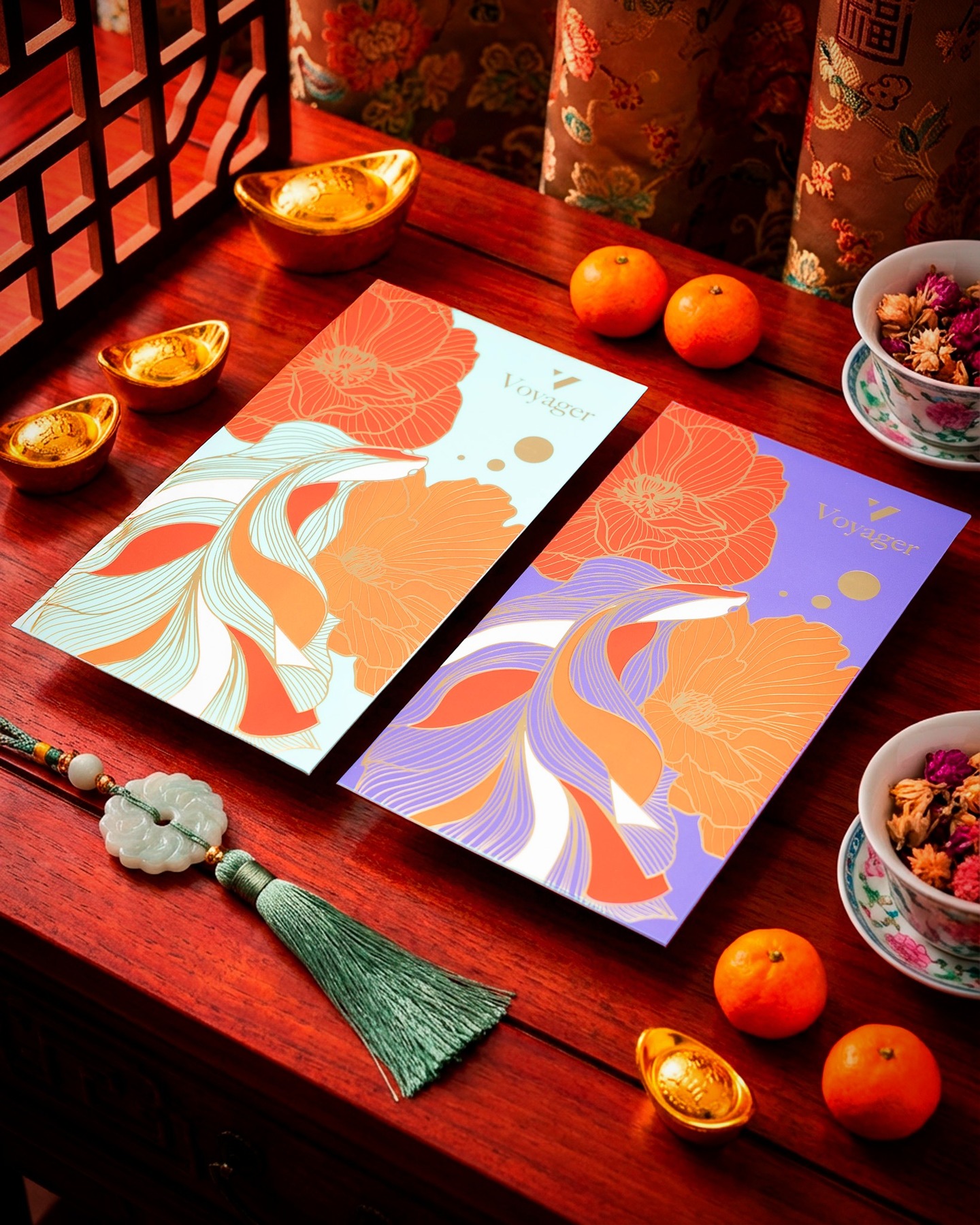 🛥️ Setting Sail with Style 🧧
We had the pleasure of designing a custom set of Lunar New Year red packets for Voyager Hong Kong!
Specializing in super yacht and luxury marine insurance, Voyager ensures smooth sailing for the world's most exquisite vessels. To reflect their maritime expertise, we featured a graceful koi fish graphic; symbolising abundance and prosperity.
Wishing Voyager and their clients a year of powerful strides and abundant waters ahead! 🌊💫
#voyagerhongkong #superyachtinsurance #luxurymarine #redpacketdesign #lunarnewyear #yearofthehorse #koifish #abundance #hongkongbusiness #marineinsurance #premiumdesign #hkig #hkdesign #designhk #ecoart #ecoarthk #ecoartgroup #ecoartgrouphk